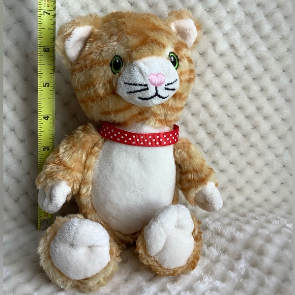 Kinder Surprise Plush Orange Striped Cat Stuffed Animal Toy w Red Collar - Picture 8 of 8